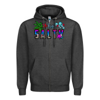 Charcoal Heather be salty Zipper Hoodie - CowhideDigitalArt