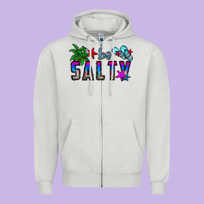 Be Salty Zipper Hoodie Designed By Cowhidedigitalart
