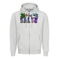 Dove Grey be salty Zipper Hoodie - CowhideDigitalArt