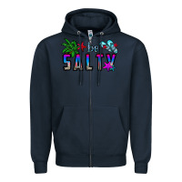 Navy be salty Zipper Hoodie - CowhideDigitalArt