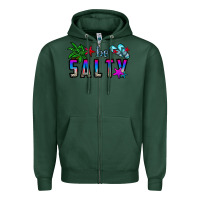 Sports Green be salty Zipper Hoodie - CowhideDigitalArt