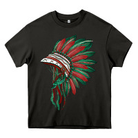 Asphalt american flag indian headdress Heavy Core Tee - BarkalooDesign