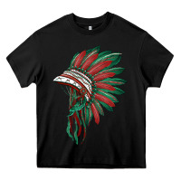 Black american flag indian headdress Heavy Core Tee - BarkalooDesign