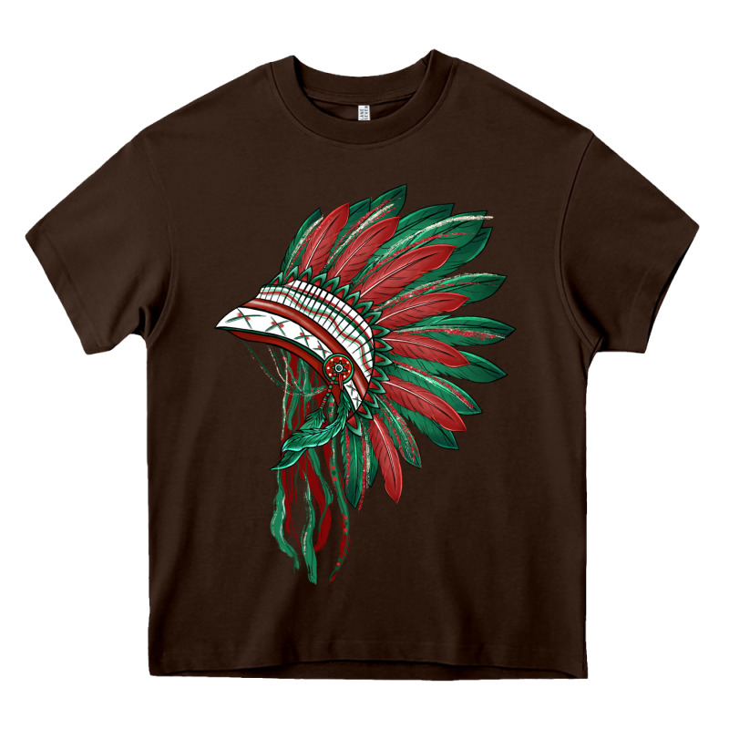 American Flag Indian Headdress Heavy Core Tee by BarkalooDesign | Teevron