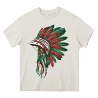Cream american flag indian headdress Heavy Core Tee - BarkalooDesign