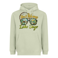 Matcha boat waves sun rays lake days Heavyweight Hoodie - BarkalooDesign