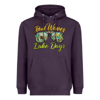 Plum boat waves sun rays lake days Heavyweight Hoodie - BarkalooDesign