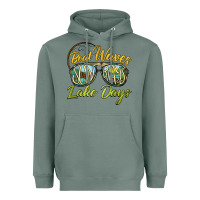 Sage boat waves sun rays lake days Heavyweight Hoodie - BarkalooDesign