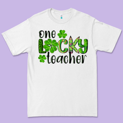 St. Patrick's Day One Lucky Teacher Premium Tee Designed By Ranaportraitstore