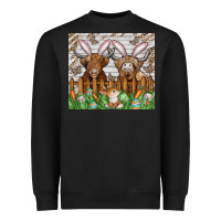 Black easter cow Heavyweight Sweatshirt - CowhideDigitalArt
