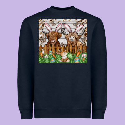 Easter Cow Heavyweight Sweatshirt Designed By Cowhidedigitalart
