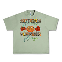 Oil Green autumn leaves and pumpkins please Urban Heavy Tee - CowGirlArtShop
