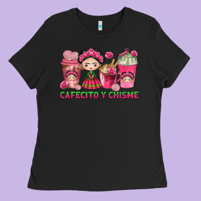 Cafecito Y Chisme With Coffee Cups Ladies Tee Designed By Texasbilliewilder