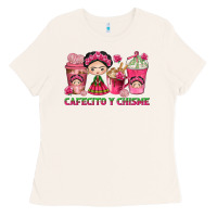 Bone cafecito y chisme with coffee cups Ladies Tee - texasbilliewilder