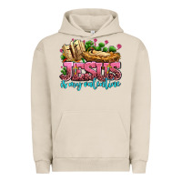 Pigment French Oak jesus is my valentine Urban Hoodie - AdoDesignShop