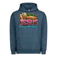 Pigment Midnight Navy jesus is my valentine Urban Hoodie - AdoDesignShop