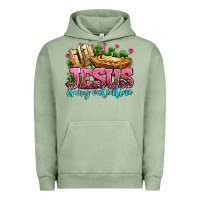 Pigment Oil Green jesus is my valentine Urban Hoodie - AdoDesignShop
