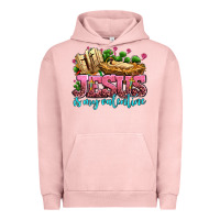 Pigment Salmon jesus is my valentine Urban Hoodie - AdoDesignShop
