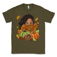 Army Green Fall with black girl Classic Tee - NancyCooperArtShop