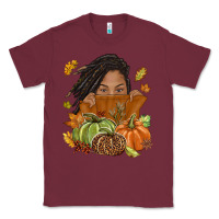 Burgundy Fall with black girl Classic Tee - NancyCooperArtShop