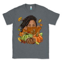 Charcoal Heather Fall with black girl Classic Tee - NancyCooperArtShop