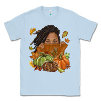 Dusty Blue Fall with black girl Classic Tee - NancyCooperArtShop