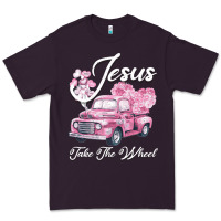 Plum Leopard Floral Pink Car Jesus Take The Wheel Premium Tee - Bettercallsaul