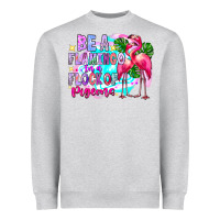 Heather Grey bea flamingo in a flock of pigeons Heavyweight Sweatshirt - CowhideDigitalArt