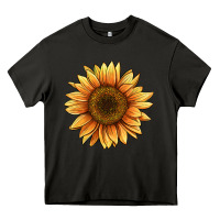 Asphalt sunflower Heavy Core Tee - BarkalooDesign