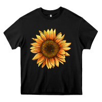 Black sunflower Heavy Core Tee - BarkalooDesign