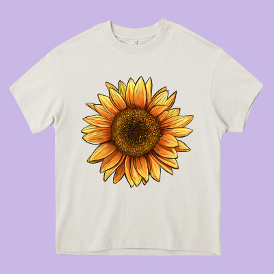 Sunflower Heavy Core Tee Designed By Barkaloodesign