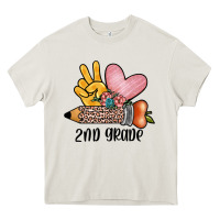 Cream peace love 2nd grade Heavy Core Tee - JahusDesignShop