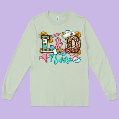 Labor And Delivery Nurse Long Sleeve Tee Designed By Oliviacreatesart