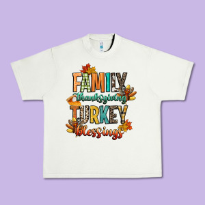 Family Thanksgiving Turkey Blessing Urban Heavy Tee Designed By Cowgirlartshop