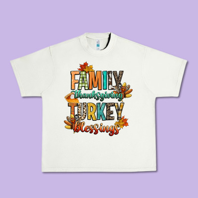 Family Thanksgiving Turkey Blessing Urban Heavy Tee Designed By Cowgirlartshop