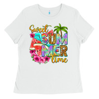 White sweet summer time Ladies Tee - NancyCooperArtShop
