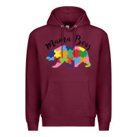 Burgundy mama bear Premium Hoodie - CowhideDigitalArt