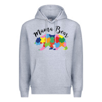 Heather Grey mama bear Premium Hoodie - CowhideDigitalArt