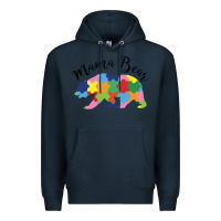 Navy mama bear Premium Hoodie - CowhideDigitalArt