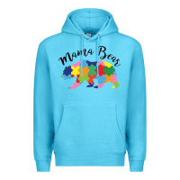 Ocean Blue mama bear Premium Hoodie - CowhideDigitalArt
