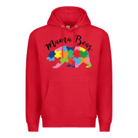 Red mama bear Premium Hoodie - CowhideDigitalArt