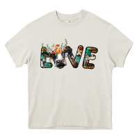 Cream love with holstein cow Heavy Core Tee - BarkalooDesign
