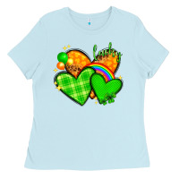 Baby Blue st patricks day hearts png Ladies Tee - NancyCooperArtShop