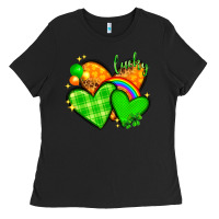 Black st patricks day hearts png Ladies Tee - NancyCooperArtShop