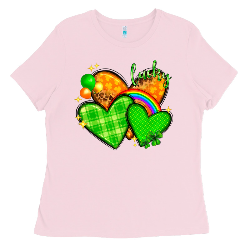St Patricks Day Hearts Png Ladies Tee by NancyCooperArtShop | Teevron