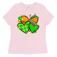 Bubblegum Pink st patricks day hearts png Ladies Tee - NancyCooperArtShop