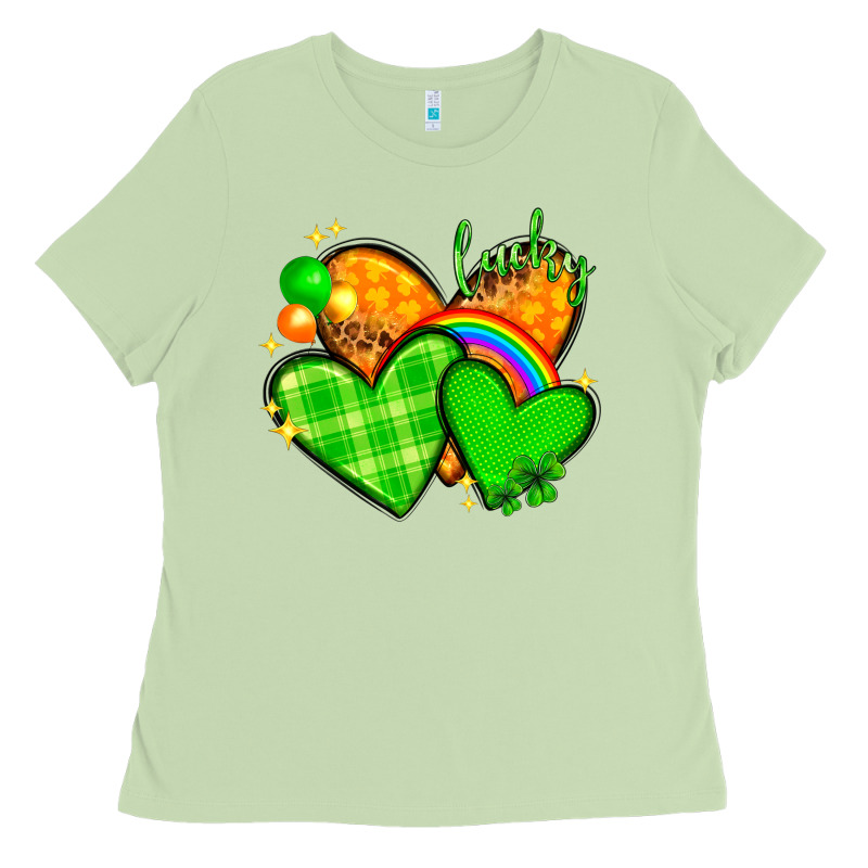 St Patricks Day Hearts Png Ladies Tee by NancyCooperArtShop | Teevron