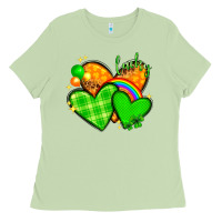 Matcha st patricks day hearts png Ladies Tee - NancyCooperArtShop
