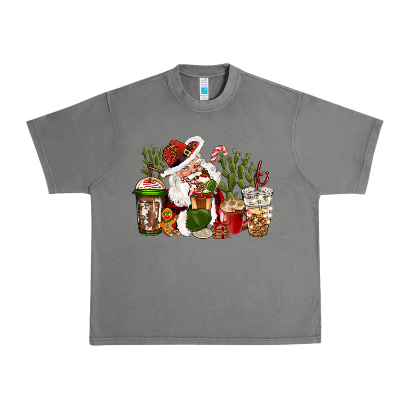 Western Santa Cowboy Coffe Cups Christmas Urban Heavy Tee by CowGirlArtShop | Teevron