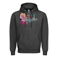 Charcoal Heather nail hustler Zipper Hoodie - SublimationCraftShop